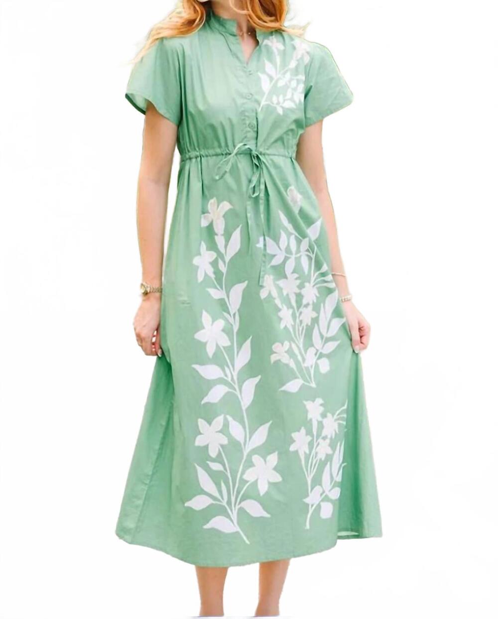 NEW VICTORIA DUNN women's hurley dress in green tea